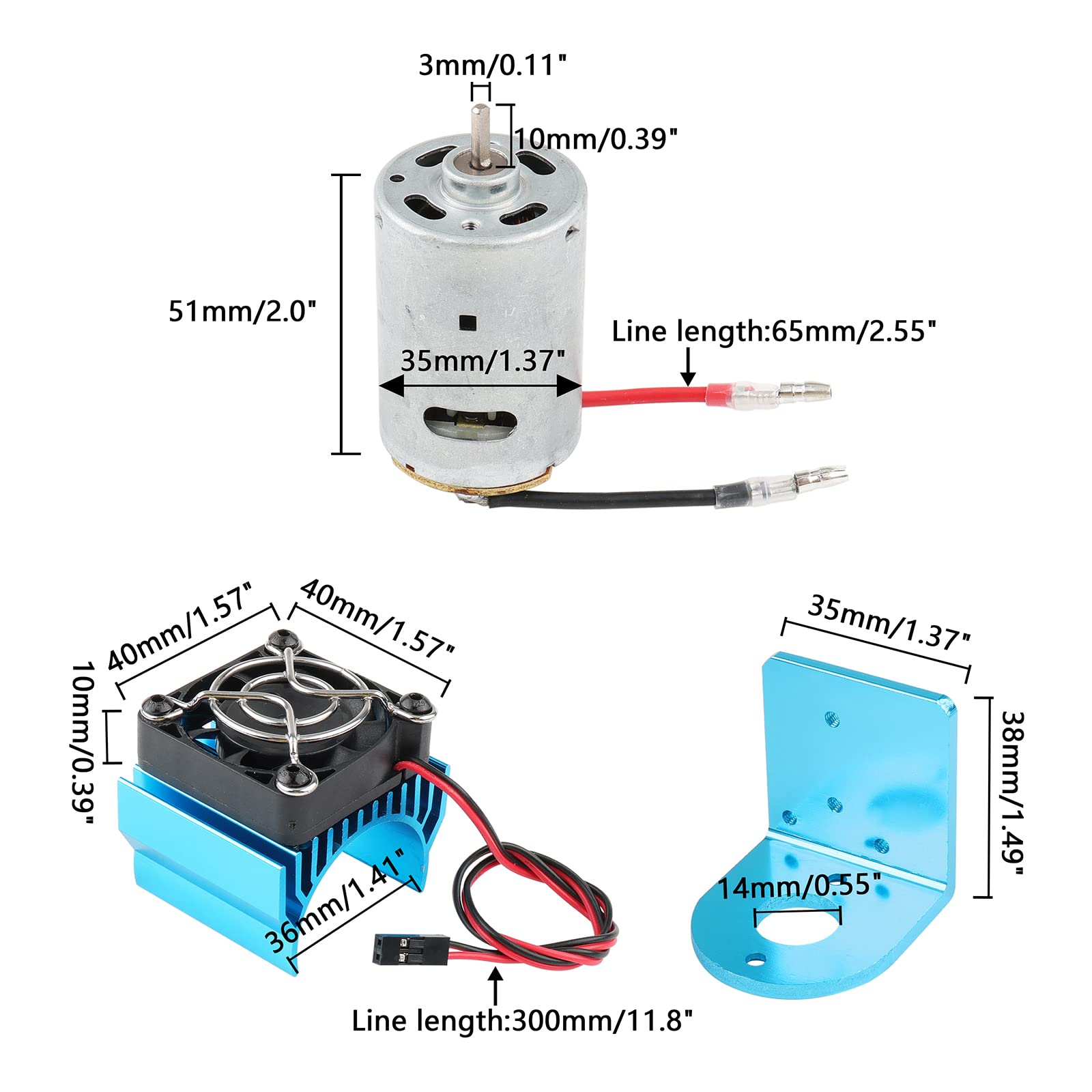 Amazon.co.jp: Rchobbytop 540 モーターとアルミヒートシンク 5V冷却