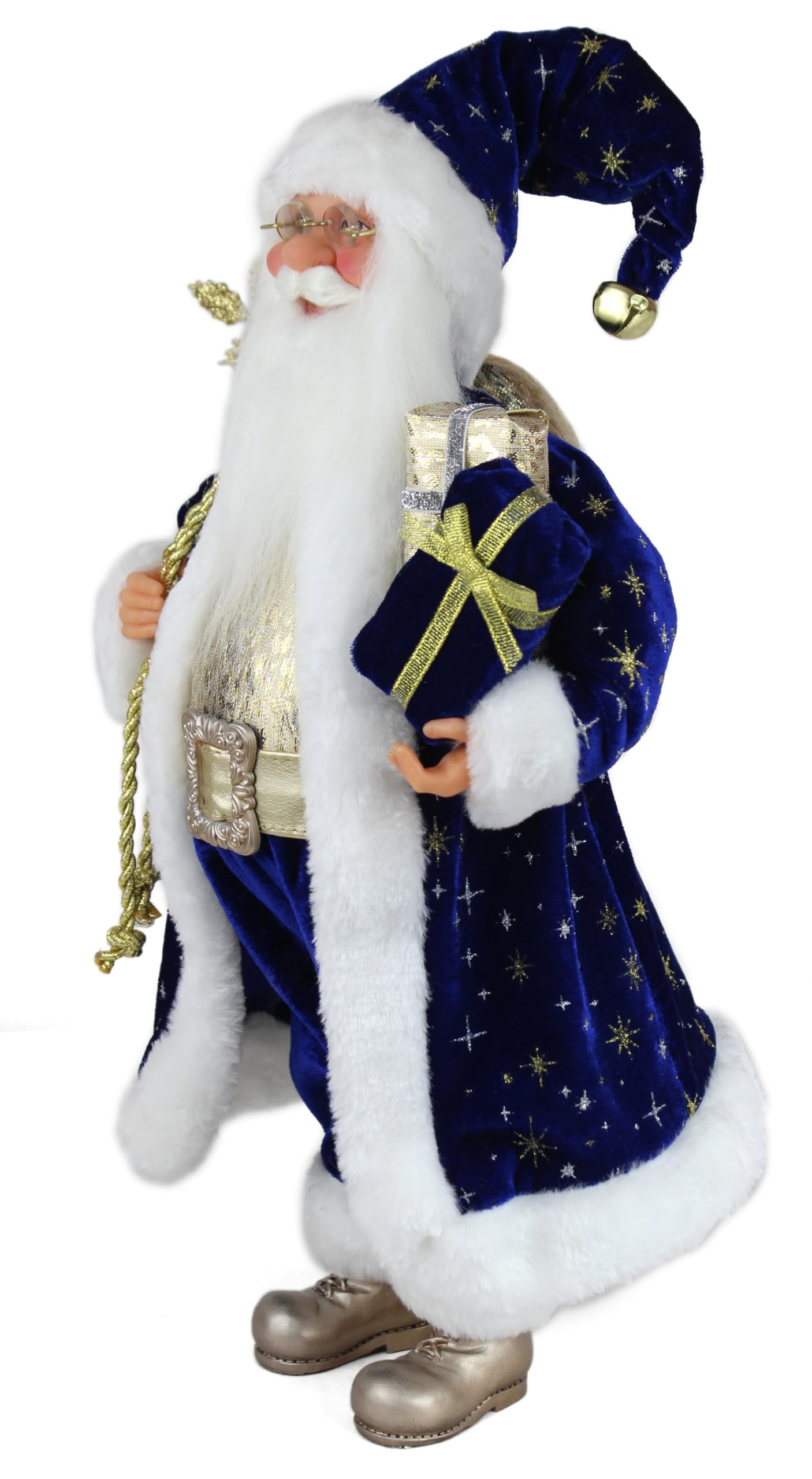 Windy Hill Collection 169480 Weihnachtsmann-Figur, stehend, Blau und Gold, 40,6 cm