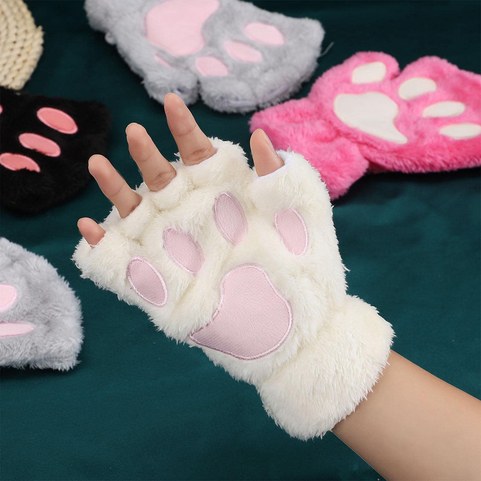 Handschuhe für Katzenkrallen – Fingerlose Handschuhe für Katzen – Handschuhe für Plüschtiere – Handschuhe ohne Finger mit Katzenampe, für Kinder und 