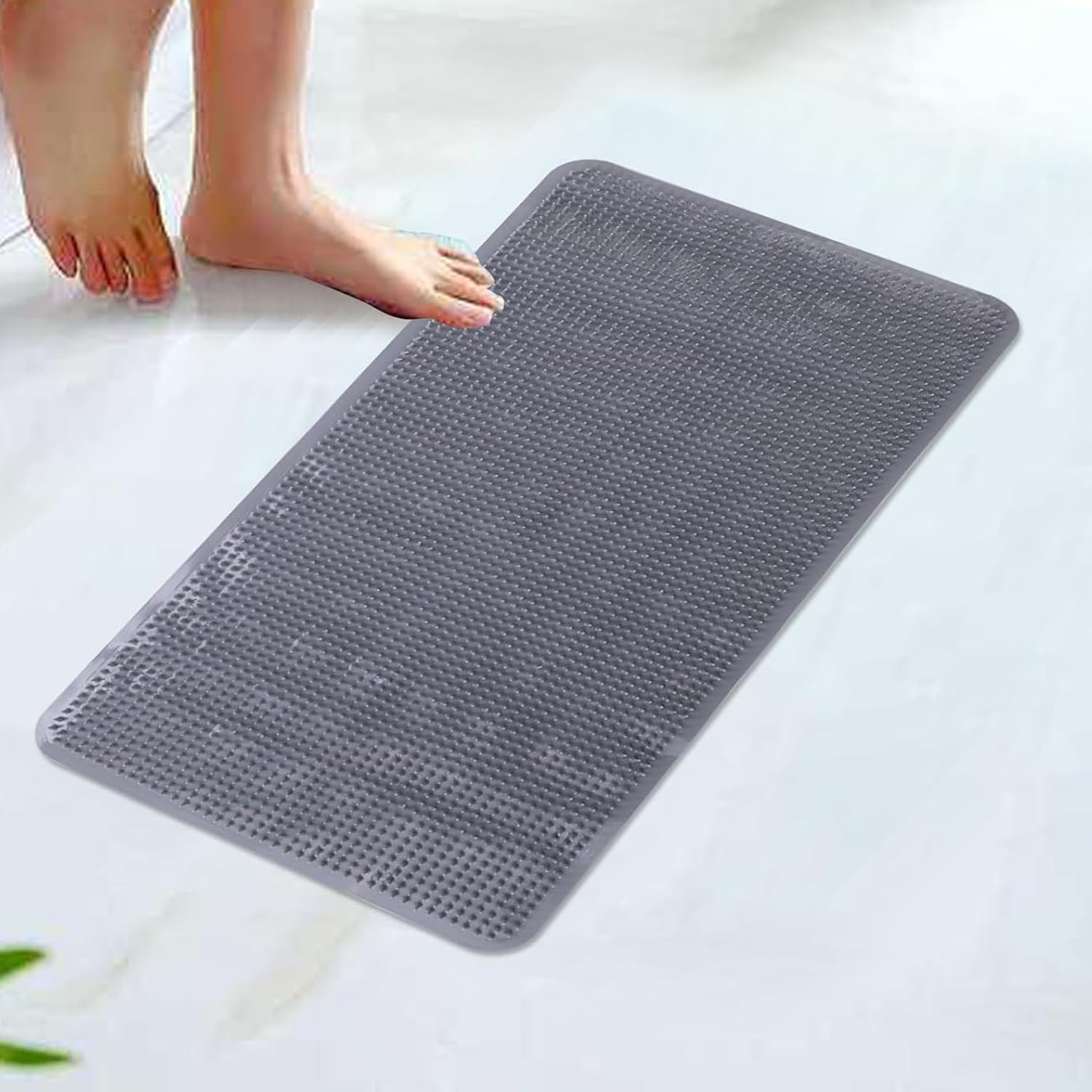 Kuber Industries Bath Mat | PVC Bathroom Mat | Shower Bath Mat | Floor Tub Mat | Bathroom Mud Mat | Anti-Skid Shower Bathroom Mat | L-YSD-A | Gray