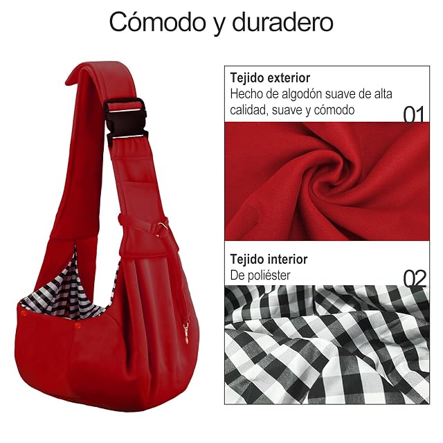 Foto 3 de 7 de PetLoft Transportin Perro Pequeño,Bolso Bandolera para Perro,Ajustable Bolsa de Hombro Cruzada para Perro…