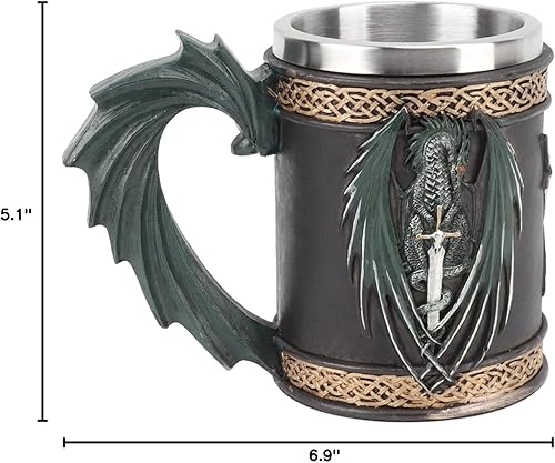 Miniatura 10 de Taza de cerveza vikinga medieval | Taza de café vikingo retro de dragón | Taza de acero inoxidable para jarra | Taza de cerveza de gran capacidad de