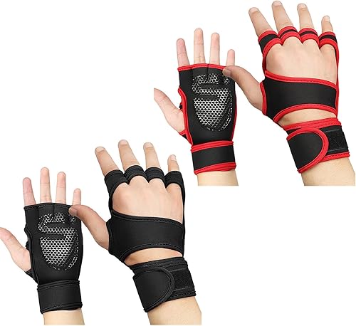 Miniatura 4 de Comfortable Lifting Gloves Hand Grips with Adjustable Wrist Wraps for Man Women Liftup Weightlifting Pull Up Deadlifting Wrist