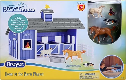 Miniatura 5 de Breyer Horses Breyer Farms Home at The Barn Playset | Juego de 10 piezas | 1 caballo de compañeros de establo incluidos | 15 pulgadas de largo x 4