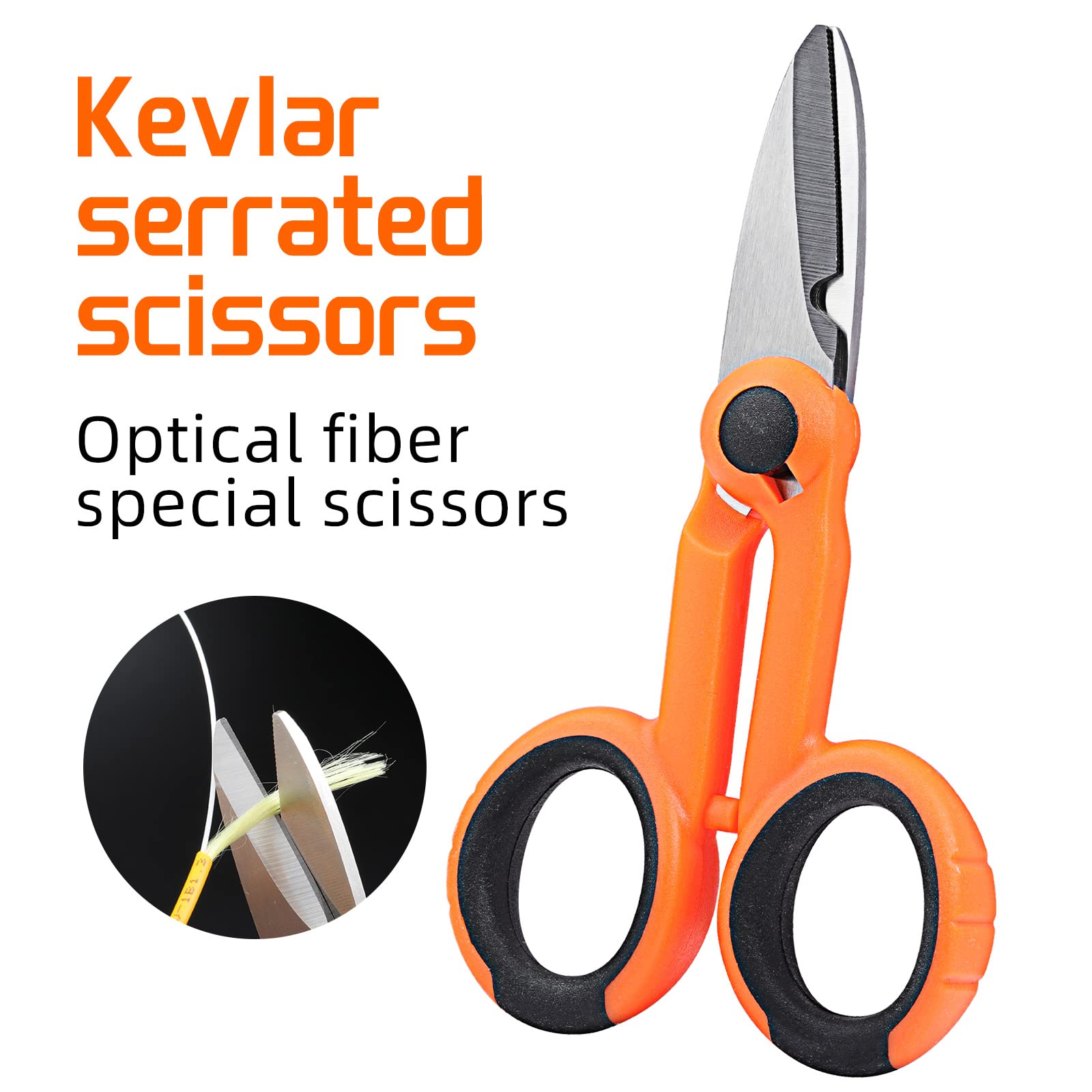 FTTH Kit d'outils pour fibre optique avec câble de chute de fibre optique CFS-3 en acier inoxydable à trois trous ciseaux Kevlar optique ciseaux aramide spécial fibre connexion froide (3 en 1)
