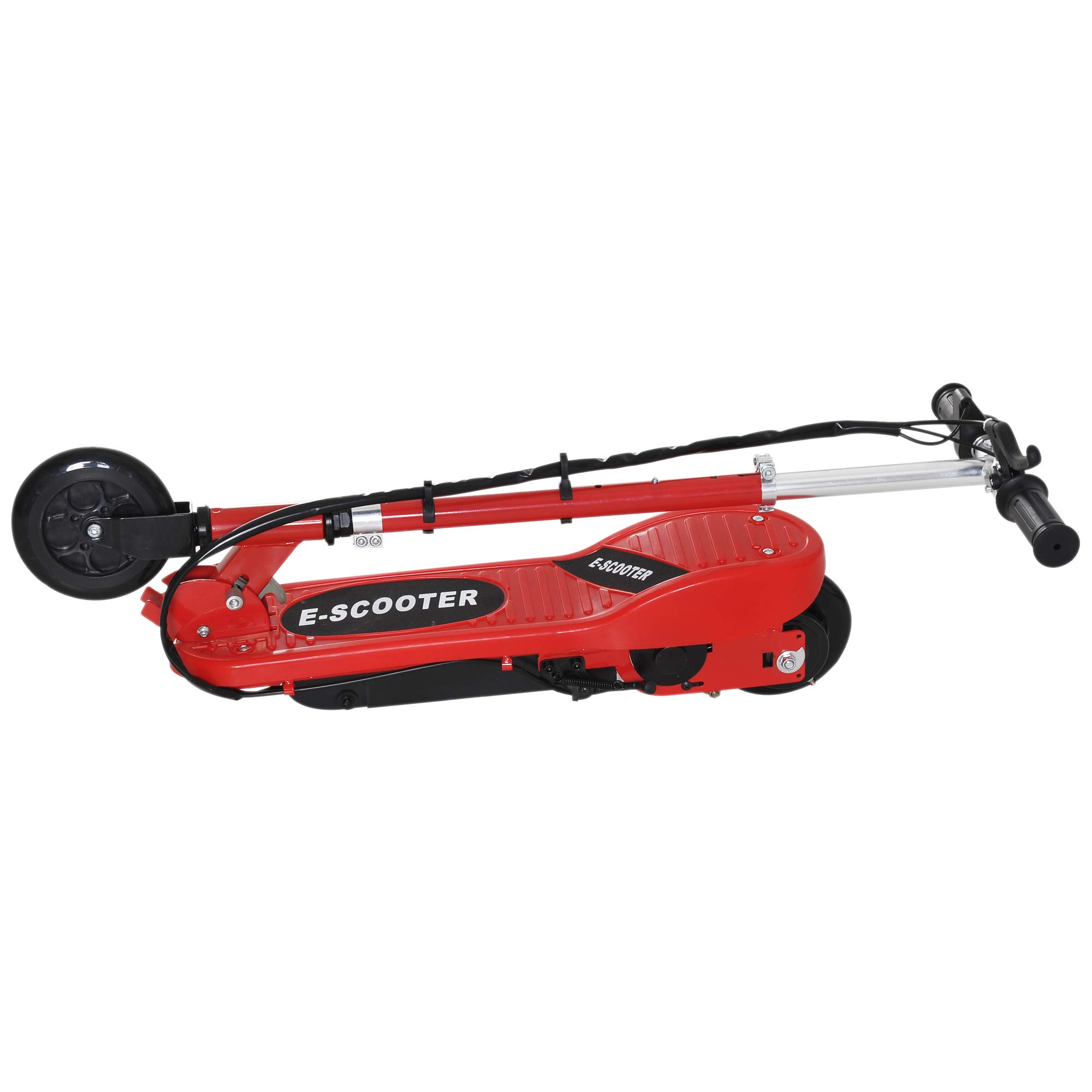 HOMCOM Patinete Eléctrico Plegable +7 Años 24V Altura Ajustable Negro | para Niños, Scooter, Batería Recargable, Velocidad hasta 12 km/h, Freno, Carga 50 kg, 74x36x82,5-92,5 cm