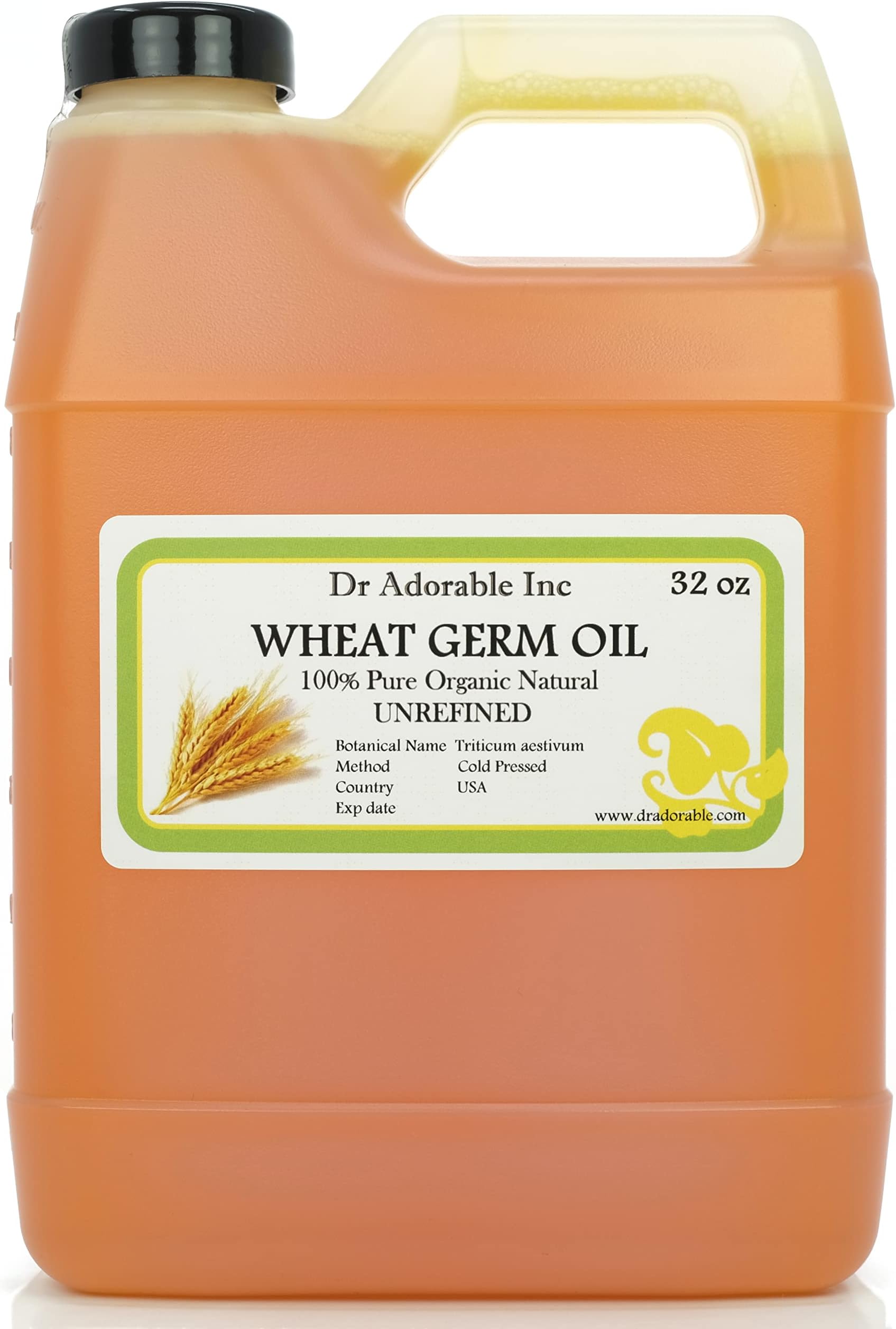 Dr Adorable 32 Oz Premium Wheat Germ Oil Unrefined Cold Pressed Organic Pure by