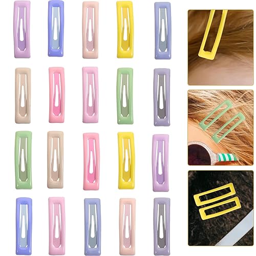 Miniatura 8 de Beaupretty Pinzas para el cabello a presión, 20 unidades, pasadores de pelo de metal, horquilla de pelo colorida, horquilla antideslizante bonita,