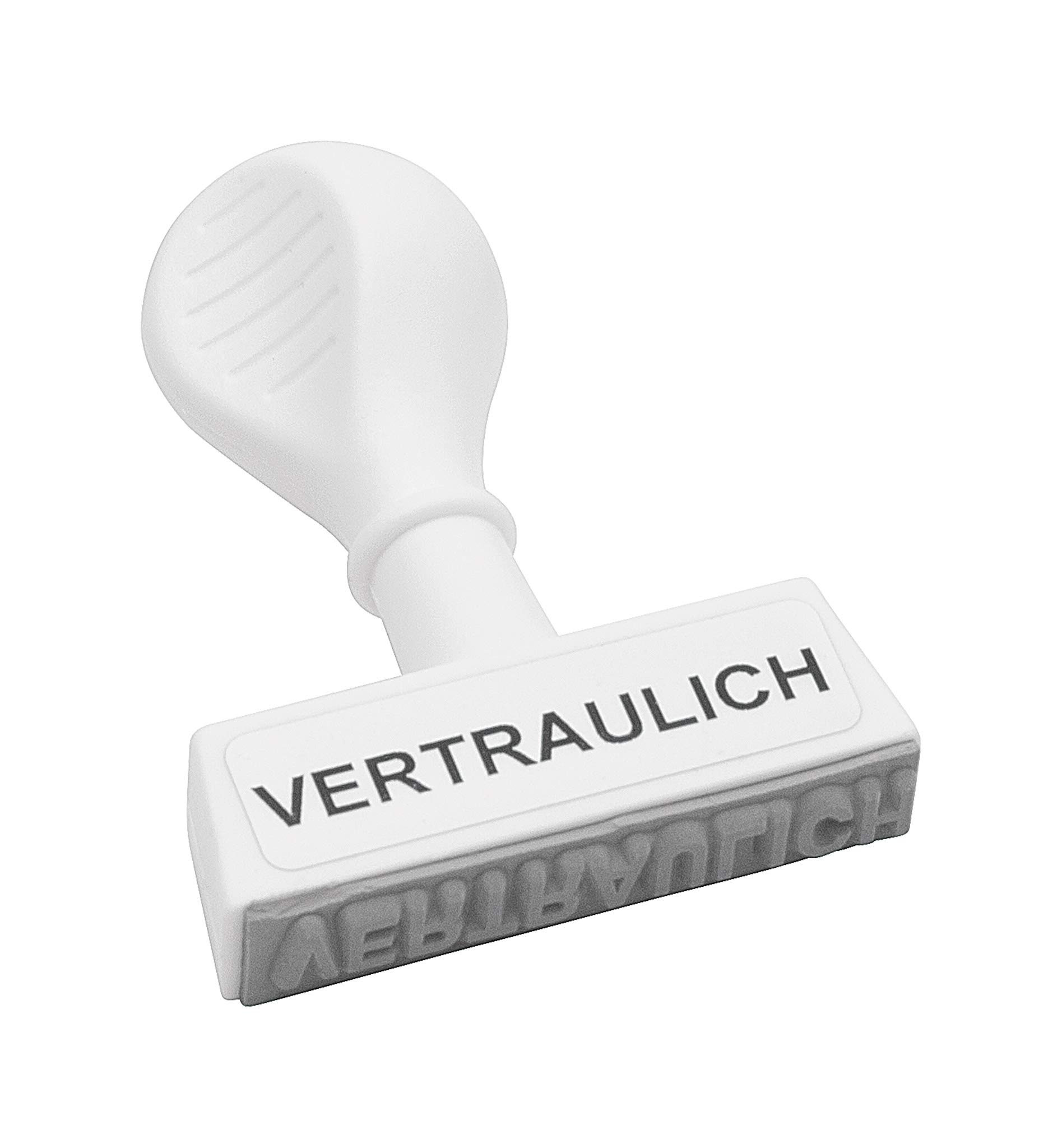 WEDO 19326 Lagertext Stamp Confidential, Plastic, Imprint Width Approx. 45 mm, Ergonomic Handle, White