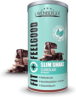 Layenberger Fit&Feelgood Slim Shake Powder vegan - Mahlzeitersatz für 12 Portionen, je 205 kcal, (1x 396 g) - Schokolade
