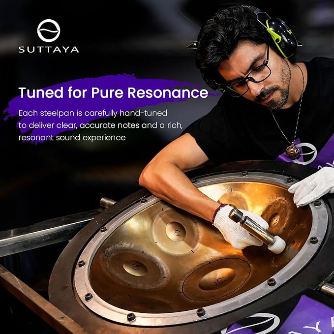 Steelpan de 9 notas con soporte morado miniatura 8