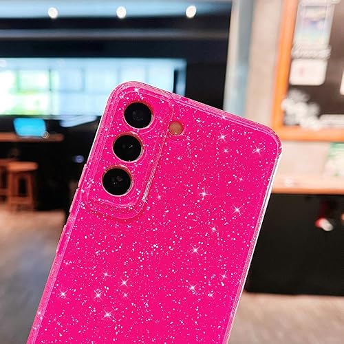Miniatura 4 de MINSCOSE Funda compatible con Samsung Galaxy S22, bonito color neón brillante, con purpurina, delgada, delgada, a prueba de golpes, funda de