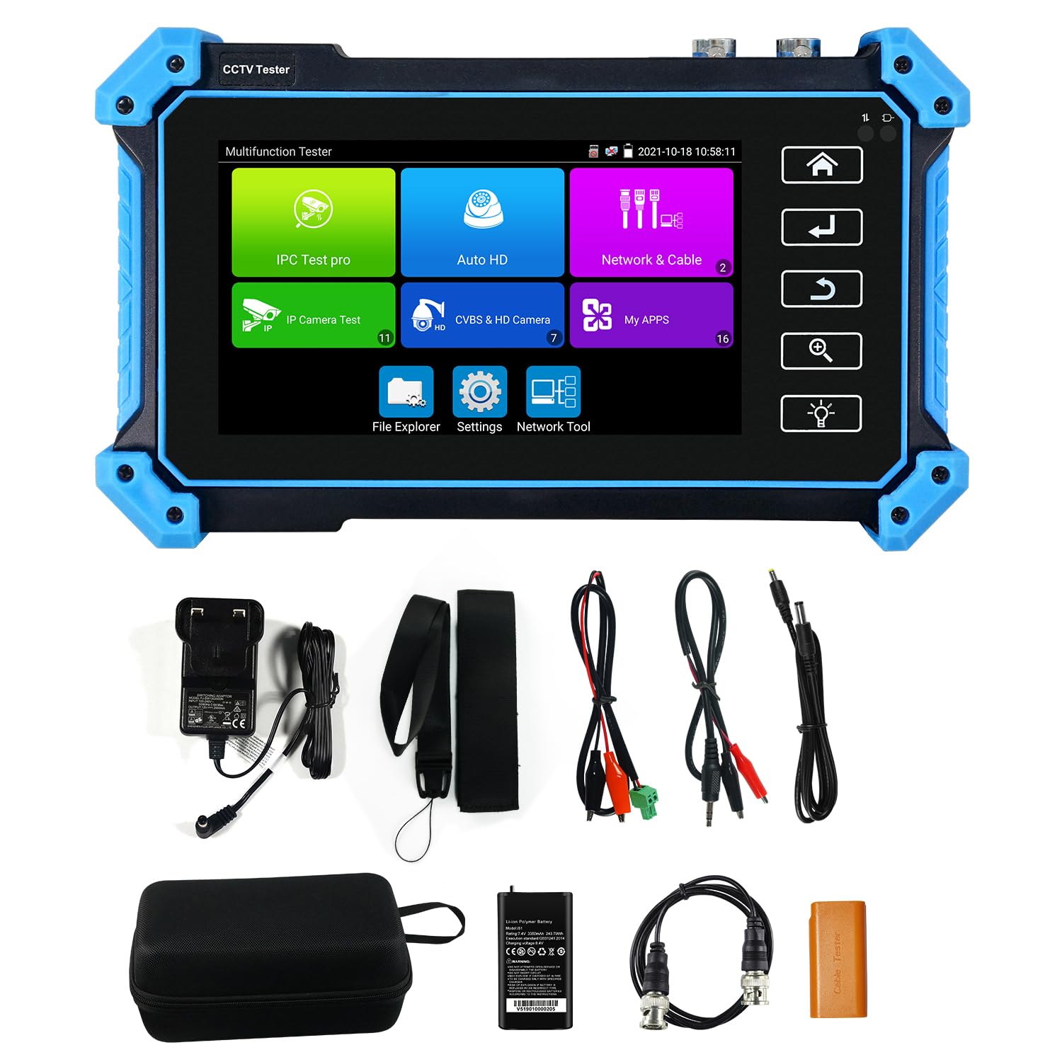 IP Camera Tester with PoE, WANLUTECH CCTV Camera Tester CVI TVI AHD SDI Analog Camera Tester 5.4inch Touchscreen RJ45 Cable TDR Tester RS485 HDMI in VGA in (IPC-5200 Plus)