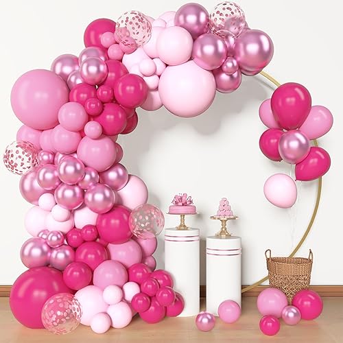 Miniatura 14 de Amandir Kit de arco de guirnalda de globos azul polvoriento, 153 piezas, diferentes tamaños de 18, 12, 10, 5 pulgadas, globos de látex azul blanco