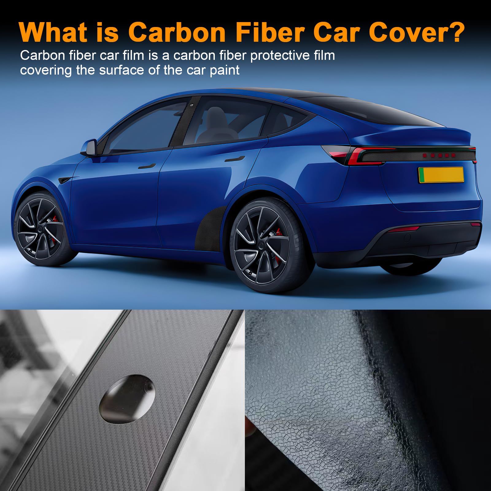 FDAIUN for 2025 Tesla Model Y Juniper PPF Precut Car Paint Protective Film Self Adhesive PET Car Wrap Film Scratch Protector Exterior Accessories Black (Forging Pattern, Door Triangles)