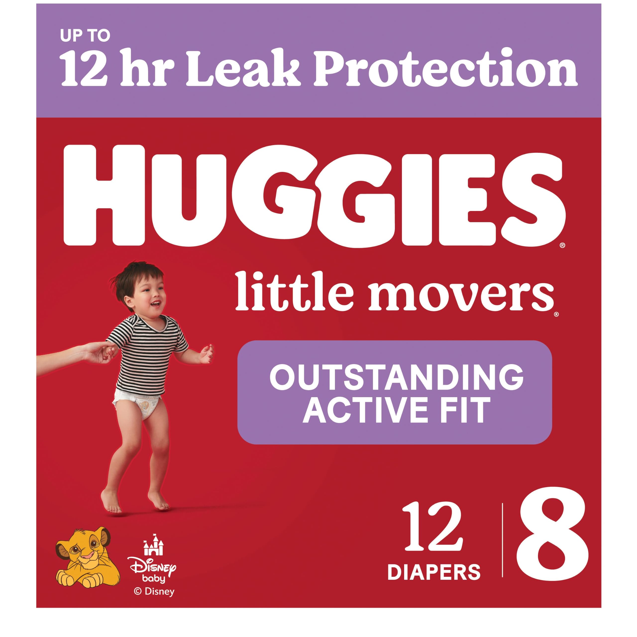 Huggies Little Movers Diapers Size 8, 12 Count