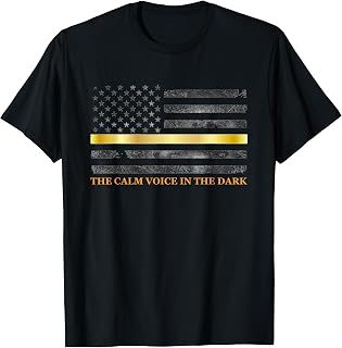 Dispatcher The Calm Voice In The Dark - Thin Gold Line 911 T-Shirt