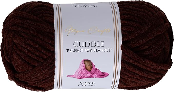 Utopia Crafts Cuddle Super Chunky Chenille Garn Braun, 100 g Knäuel, 60 m, Flauschiges, Dickes Strickgarn Häkelgarn, Maschinenwäsche, Stricken Häkeln für Anfänger, Wollalternative Utopia Crafts Cuddle Super Chunky Chenille Garn Braun, 100 g Knäuel, 60 m, Flauschiges, Dickes Strickgarn Häkelgarn, Maschinenwäsche, Stricken Häkeln für Anfänger, Wollalternative