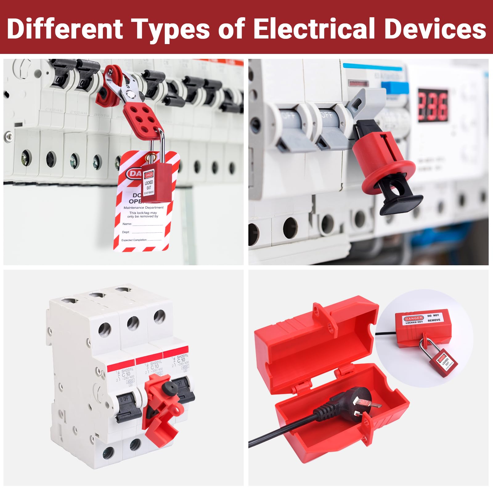 Clamp On Breaker Lock 2 Sets Circuit Breaker Lockout Kit With Padlocks ...
