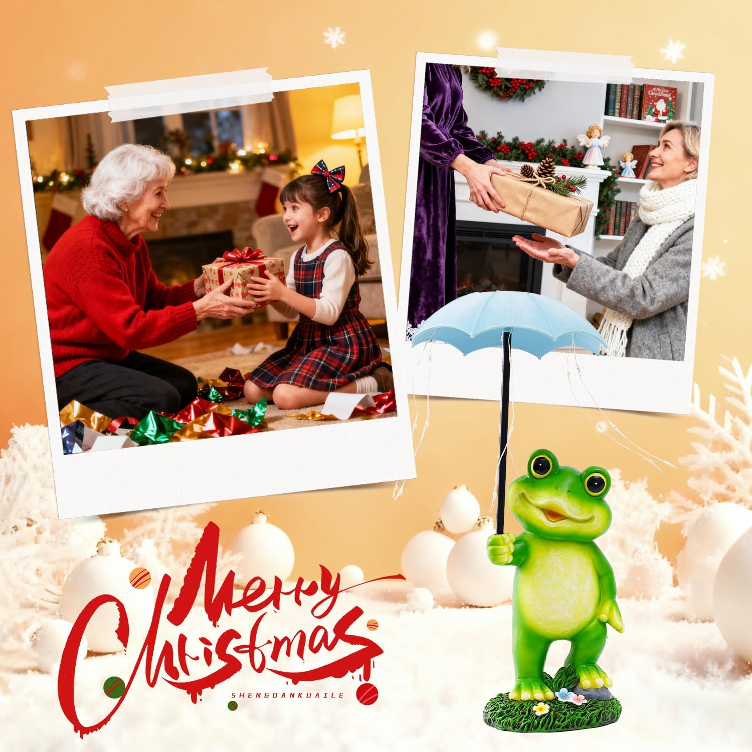 Solar Frog Statue Garden Decor - Funny Solar Outdoor Yard Garden Statue - Unique Design Gifts for Women,Mom - Image 2