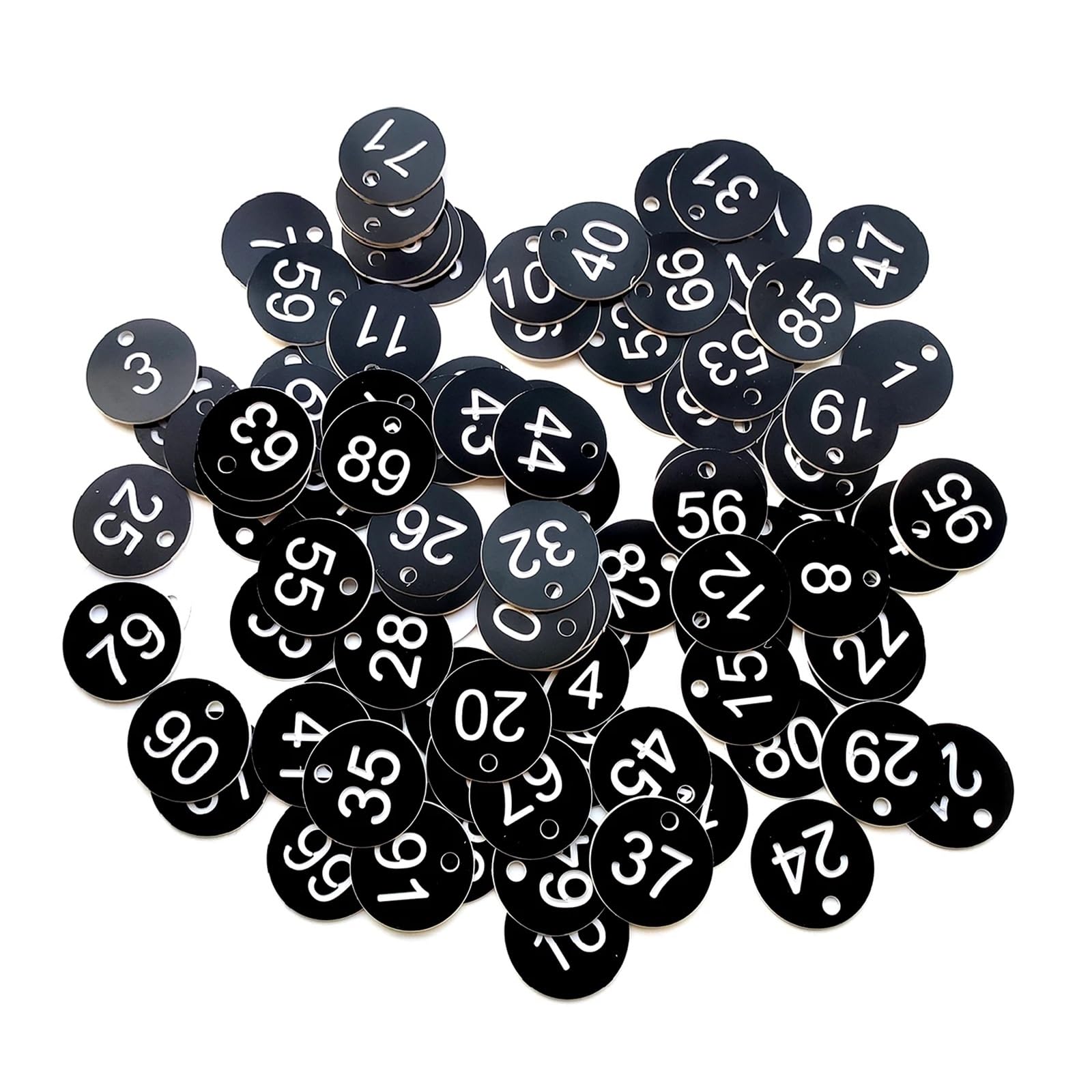 Plastikowe zawieszki z numerami, Etykiety z numerami ABS Opakowanie 100 sztuk 1-100 wielokolorowych znaczników roślin otworami(Light Yellow)