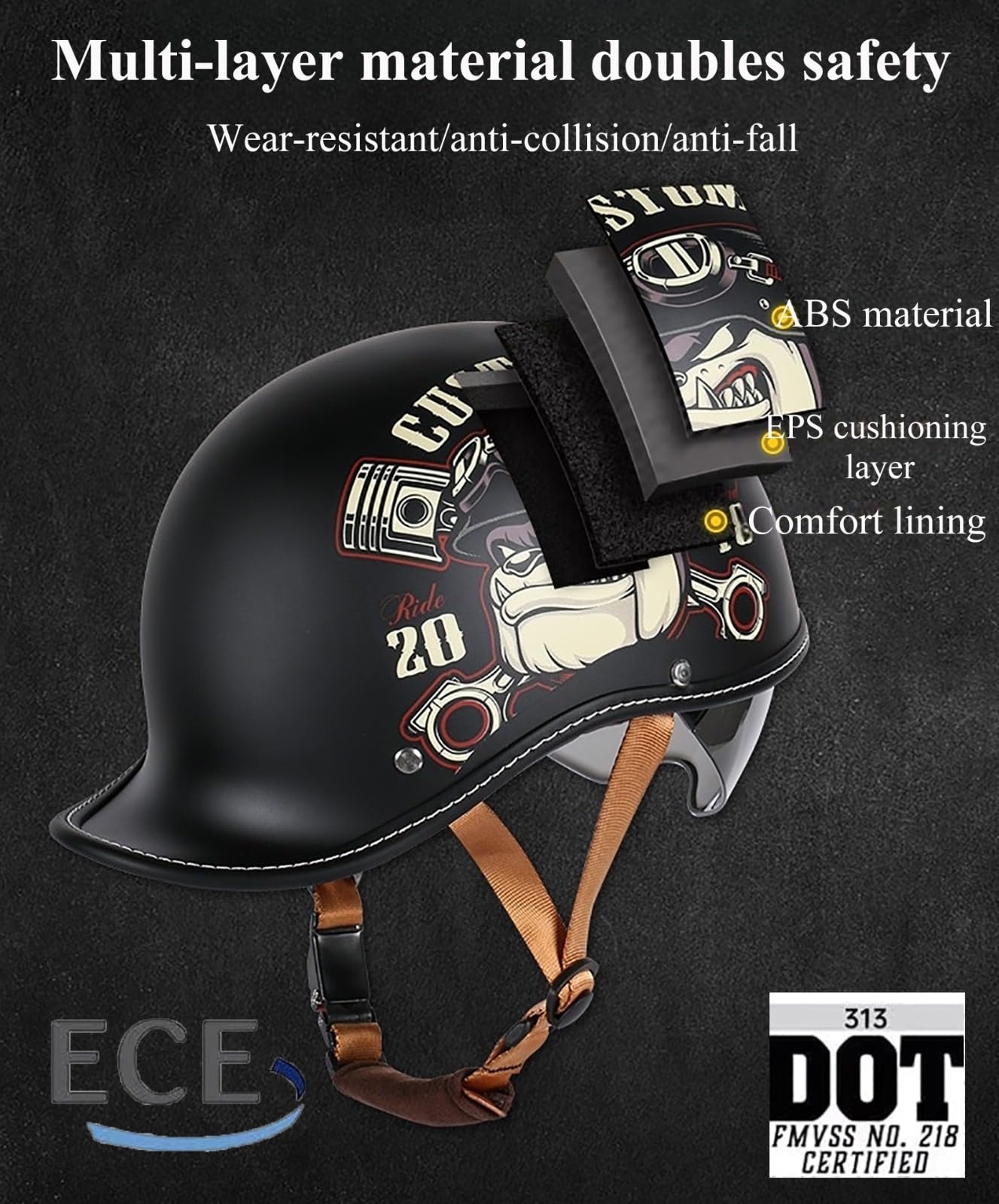 Kask motocyklowy typu jet, do cruiser, choppera, skutera, motoroweru, homologacji ECE/DOT, otwarty kask motocyklowy z wysuwaną wizjerem przeciwsłonecznym, uniwersalny, na wszystkie pory roku