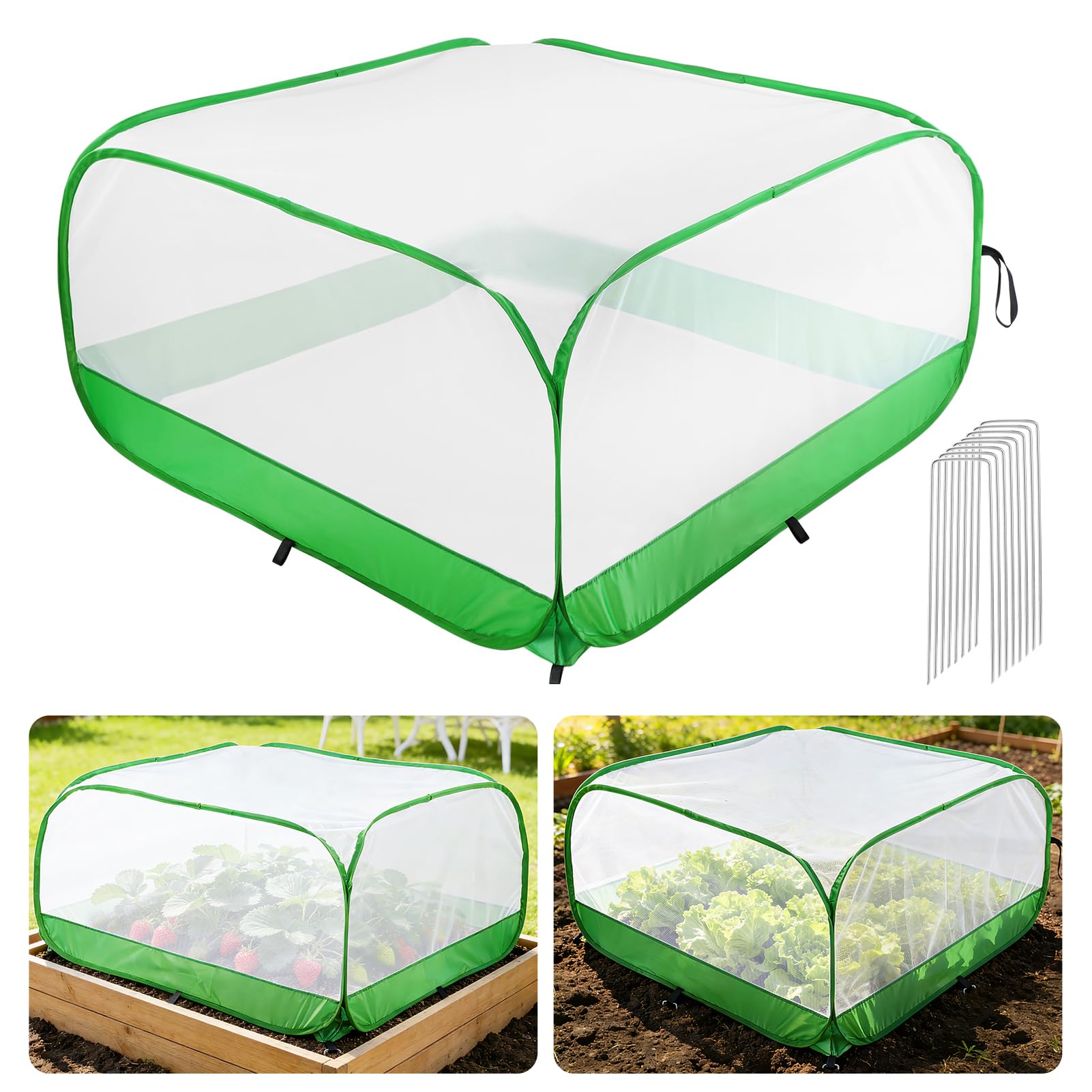 MADHOLLY Pop Up Garden Netting for Square Raised Beds