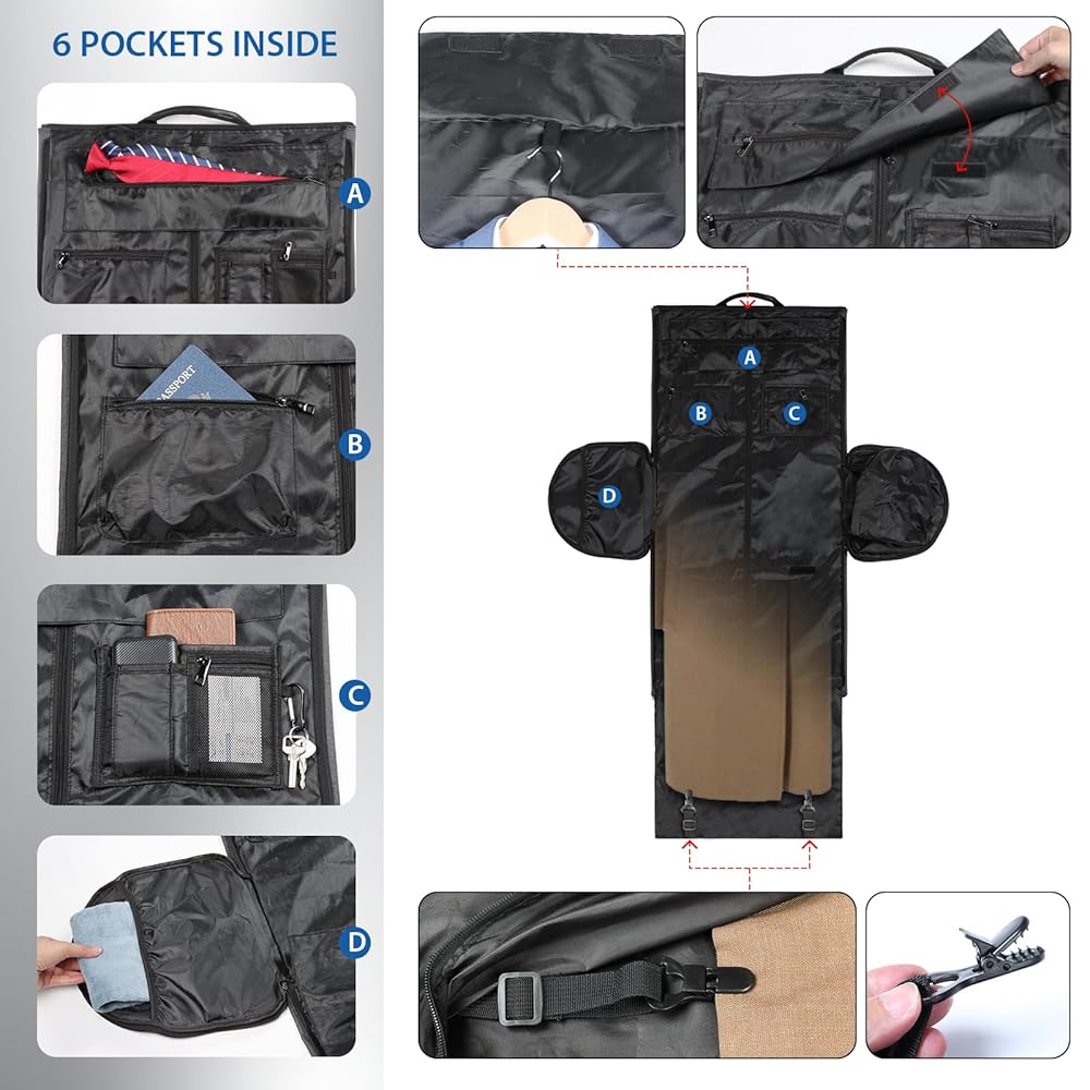 バッグ detachable design big zip boston bag Amazon.com | Zilink Convertible Garment Bag with Shoulder