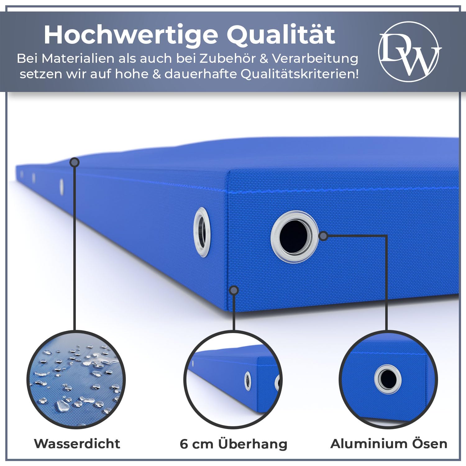 DARWiN® Anhänger Plane inkl. Planenseil 207,5 x 114 cm | PKW Anhängerplane 207 x 114 | 750kg Anhänger Flachplane mit Ösen | Abdeckplane wasserdicht | Plane für Stema Anhänger Abdeckung & viele mehr