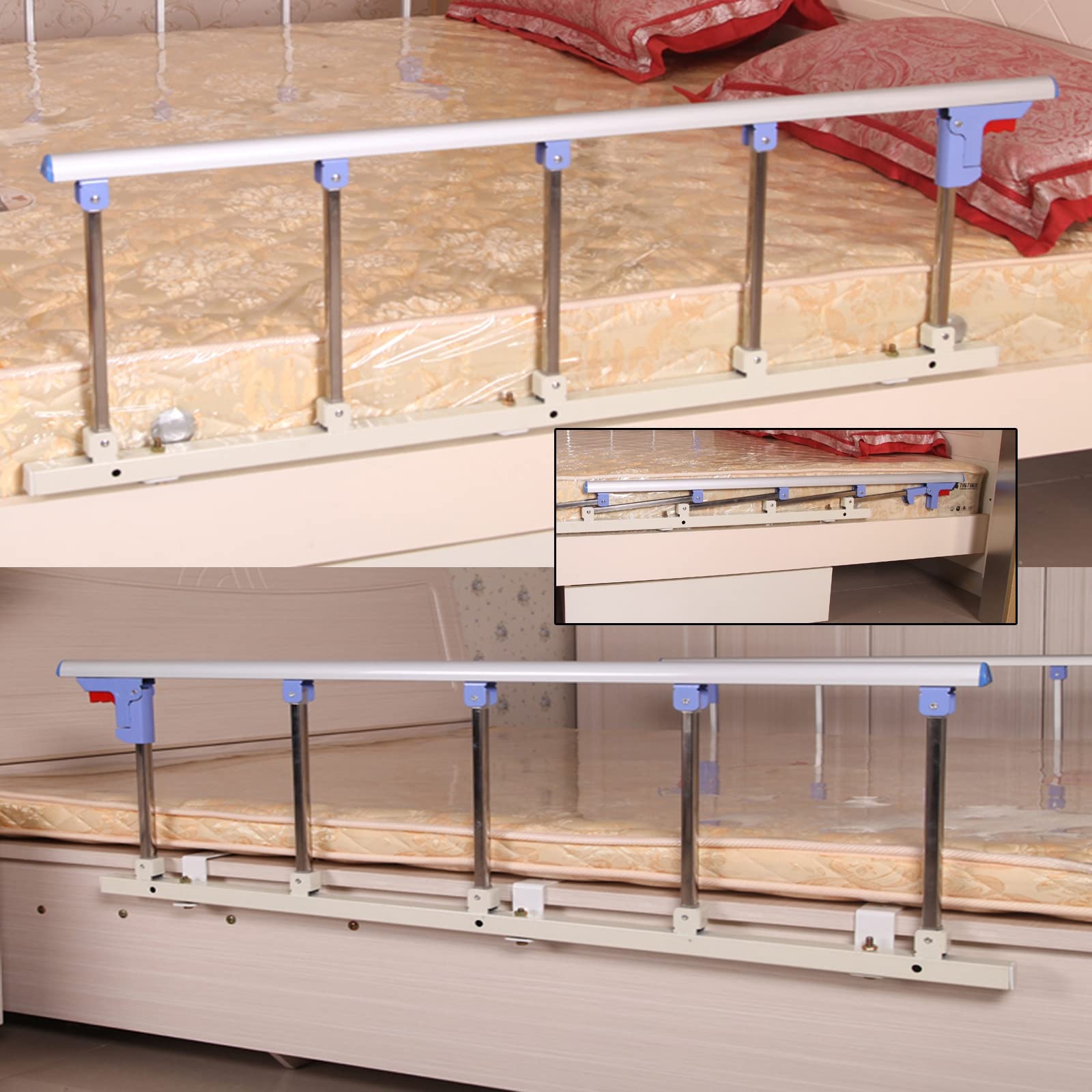 Barandillas de seguridad para personas mayores, barandillas plegables para discapacitados, barandillas laterales de cama plegables, barandillas de seguridad para cama de personas mayores, barandilla