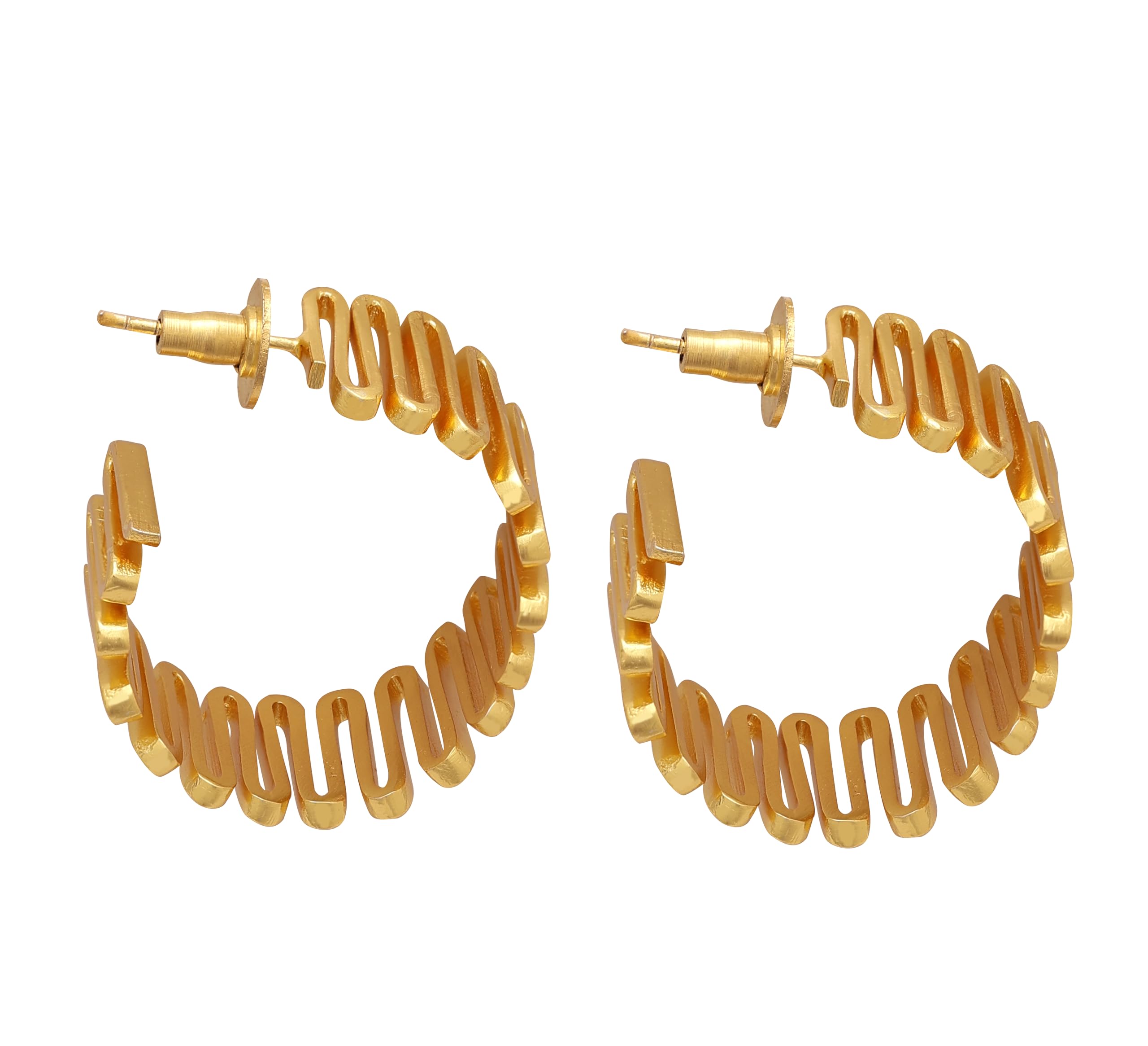 Jiaara Pure Brass Gold toned Geometric Hoop Earrings for women (B0CZVFF7LL) Amazon Price History, Amazon Price Tracker