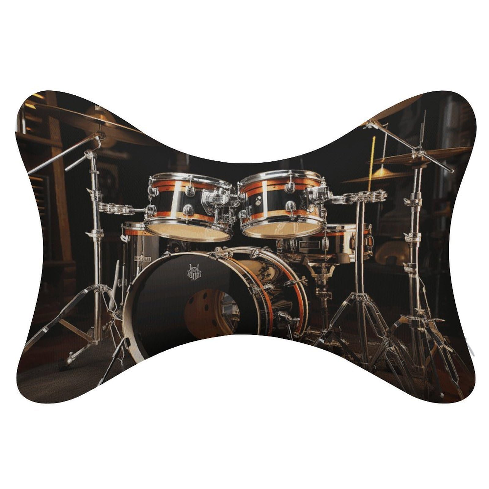 FekiLoot Drum Set Car Headrest Set of 2,Softness Memory Foam Car Neck Pillow with Breathable Removable Cover Car Neck Support Pillow Ergonomic for Driving, Office