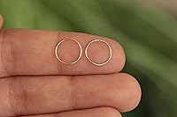 Vista 144 de Gold Hoop Earrings Silver Hoop Earrings - Hoop Earrings For Women Two Pcs Of Thin Gold Filled Sterling Silver Hoops, Helix Hoop, Tragus Ring