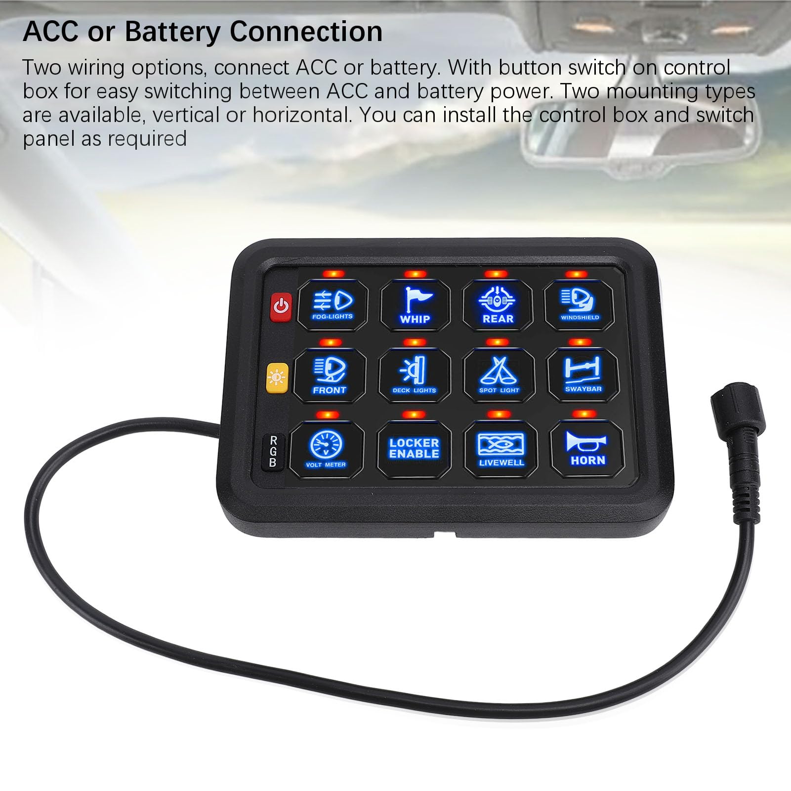 Tbest Panel Przełączników Gangowych RGB 12 12V 24V 80Amp 960W 1920W możliwość Przyciemniania Niebieskie Podświetlenie Dotykowy Panel Sterowania Skrzynka Przekaźnikowa dla RV Ciężarówka