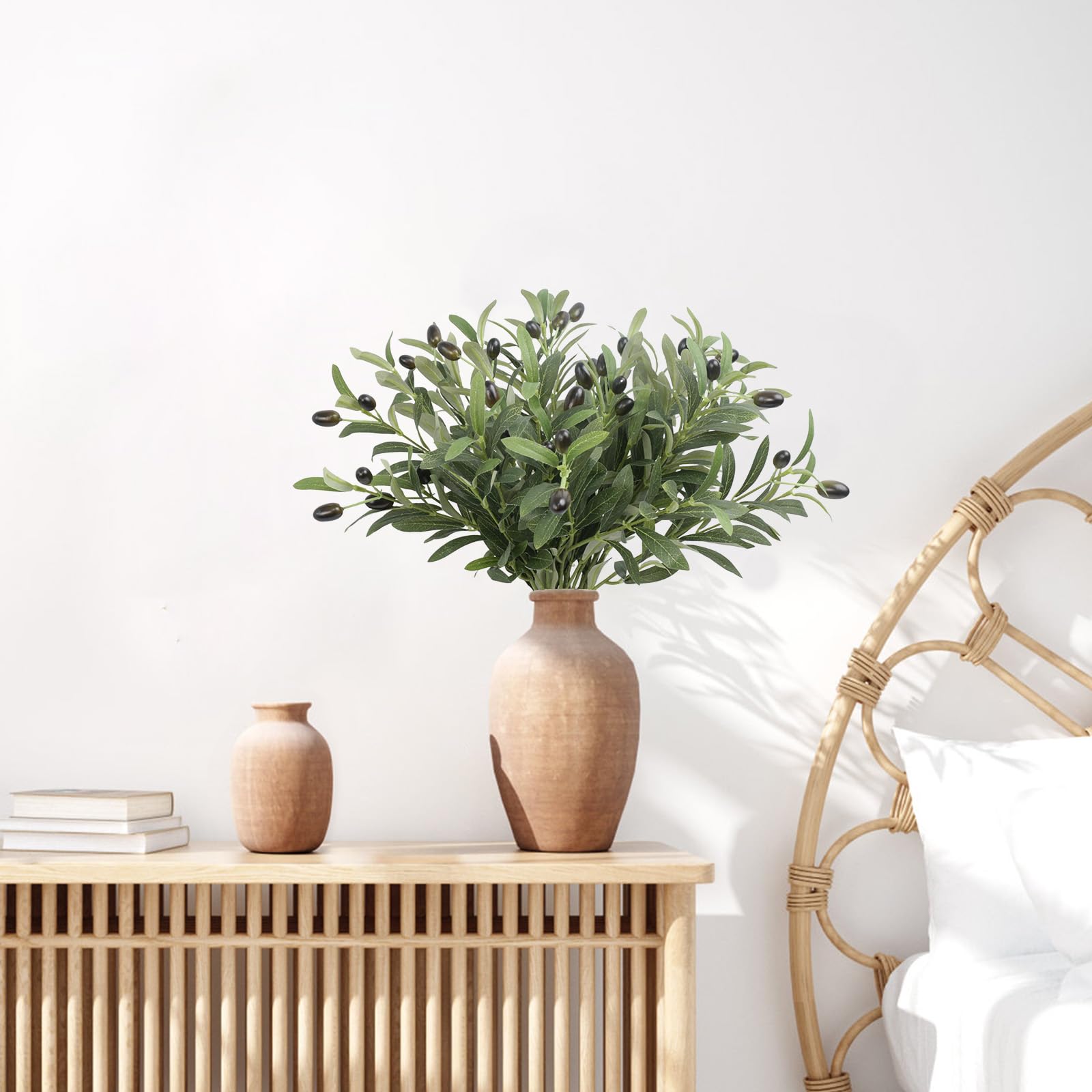 オリーブの枝セット Amazon｜Bacucine オリーブの葉 造花 6本セット オリーブ 人工観葉植物