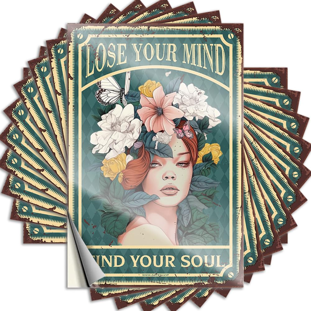 Stickers Accessories Peel and Stick - Lose Your Mind Find Your Soul Case Encouragement Waterproof Vinyl for Man(8X12CM)