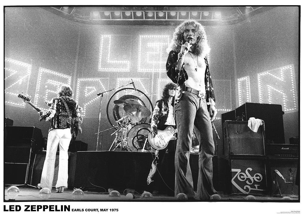 Unbekannt Black And White Led Zeppelin Poster Earls Court May 1975
