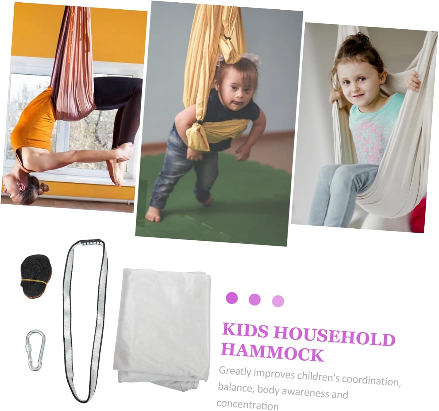 ibasenice Aerial Hammock Boys and Girls Outdoor Play Equipment Portable Hammock Toy