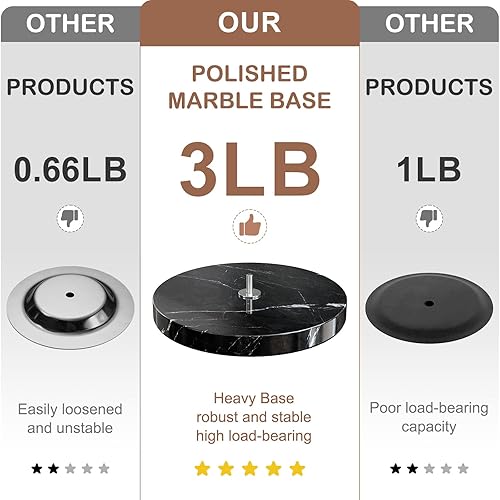 Miniatura 3 de OLV Torso de maniquí con base de mármol, soporte de exhibición de camisa ajustable de 18 a 34 pulgadas para tienda de vendedores, perchero de ropa