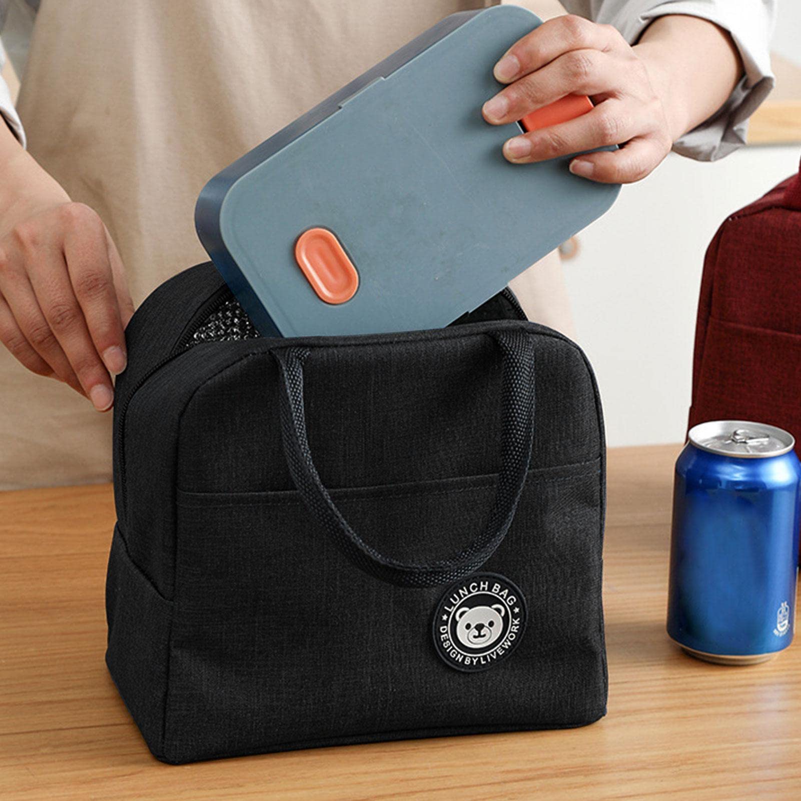 Borsa per il pranzo isolata per donna Uomo Borsa termica grande Borsa per il pranzo riutilizzabile Resistente all'acqua Organizzatore per il pranzo a tenuta stagna Termico  15