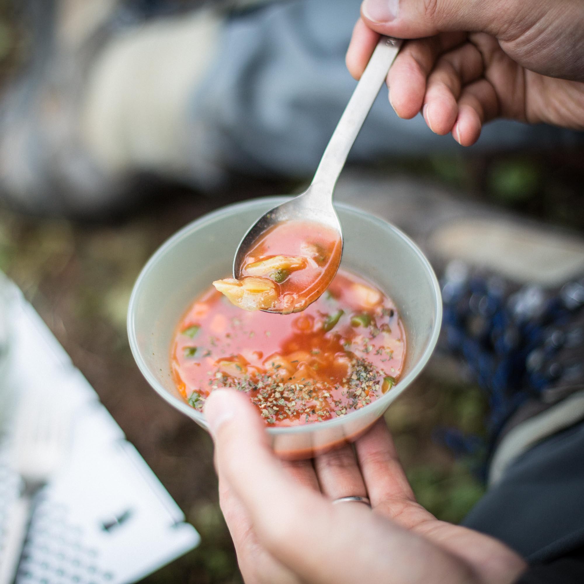 Snow Peak Titanium Fork & Spoon Set, Durable Utensils, Compact, Lightweight, Camping, Hiking, Backpacking, Travel Case