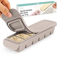 Vista 25 de Bandeja doble hermética delgada de varios cubos (6 cubos, rosa pastel)