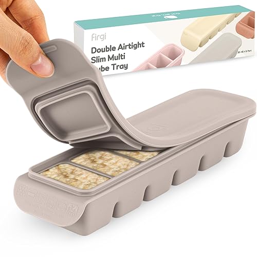 Miniatura 24 de Bandeja de silicona para congelador con tapa, 100% silicona platino de grado alimenticio, resistencia a fugas y apta para lavavajillas para Marrón,4