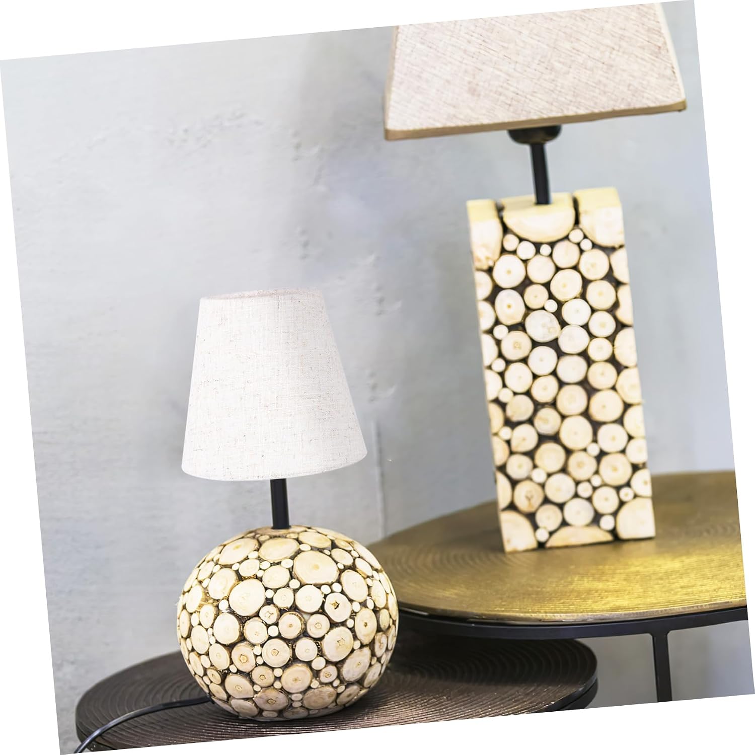 Levemolo 2pcs Burlap Lamp Shade Decorative Table Lamp Covers Easy to Install for Modern Vintage and Farmhouse Styles