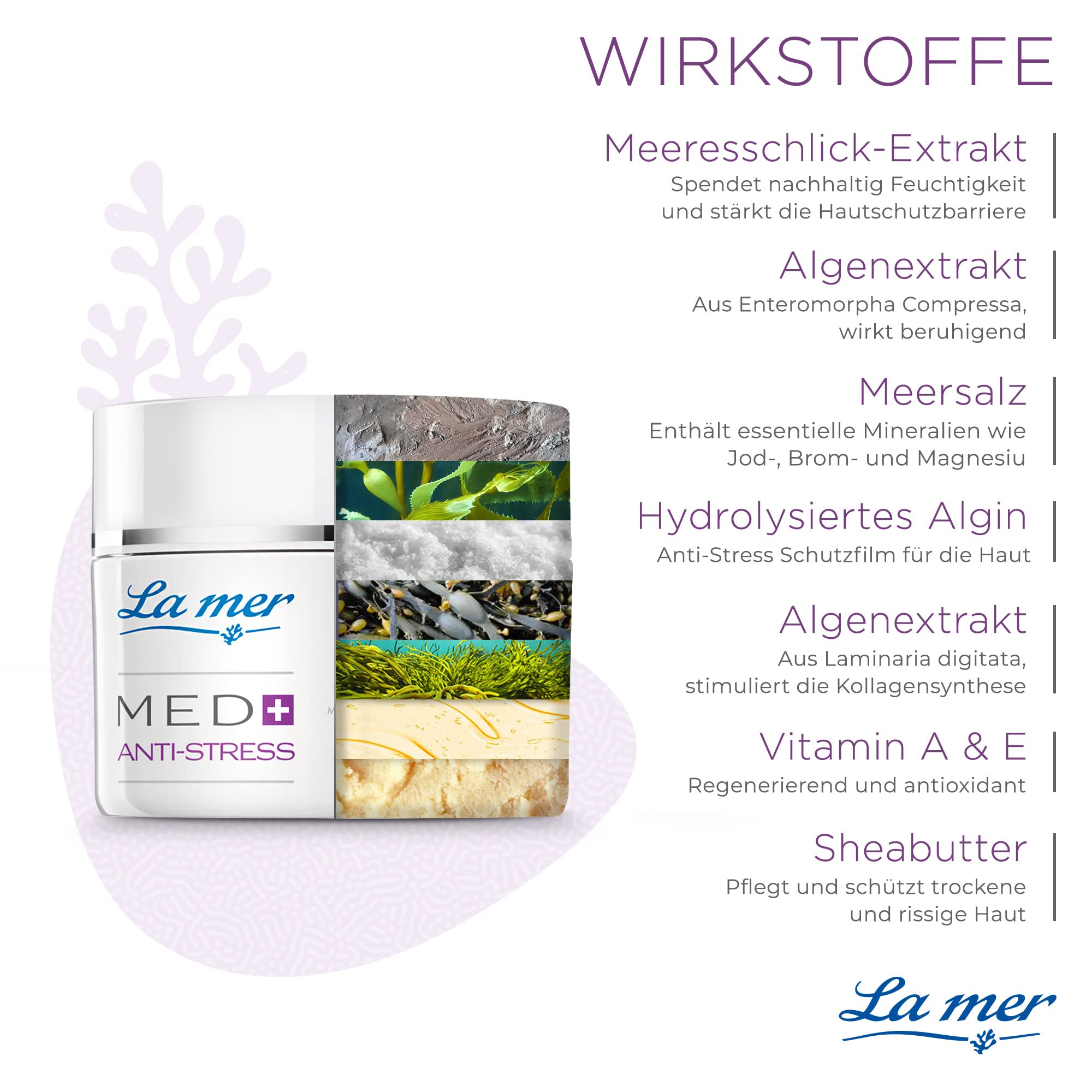 La mer MED+ Anti-Stress Reichhaltige Nachtcreme, mit Panthenol, 50 ml