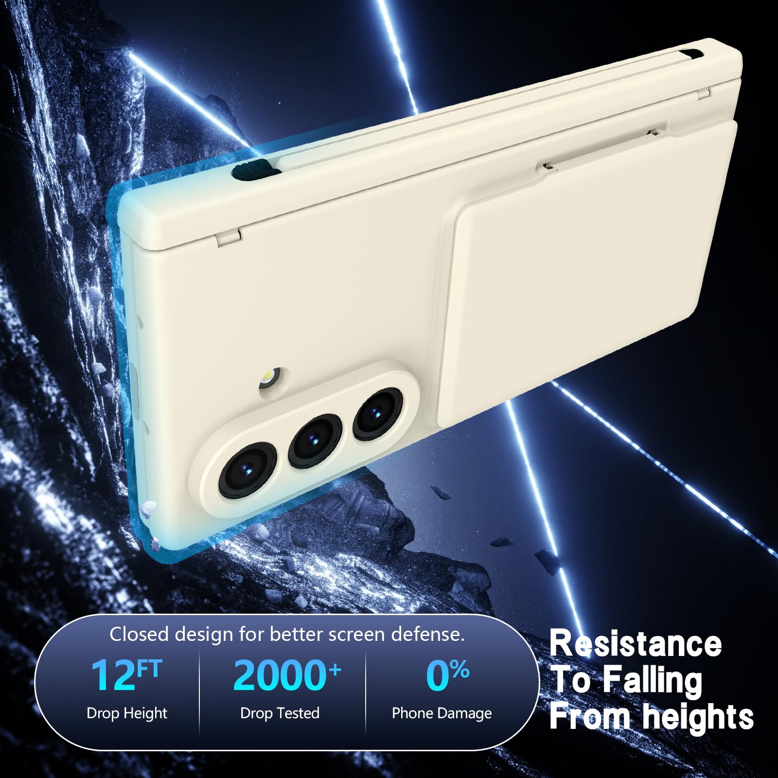 COQUE Etui na telefon Galaxy Z Fold 8 Ultra, odporne na uderzenia, z przegródką na karty i stojakiem, wbudowanym rysikiem i folią ochronną na wyświetlacz, etui na telefon komórkowy do Samsung Galaxy Z