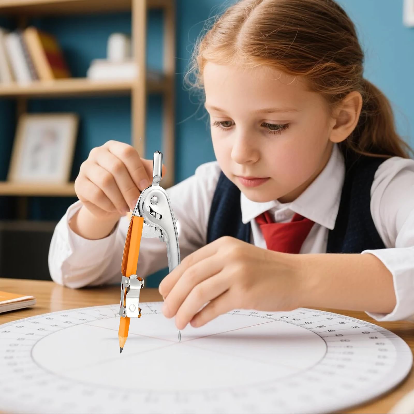 20 piezas de brújula para geometría de metal, herramienta de matemáticas, brújula de dibujo a granel, brújula geométrica plateada con lápiz para estudiantes, escuela, aula, oficina, carpintería