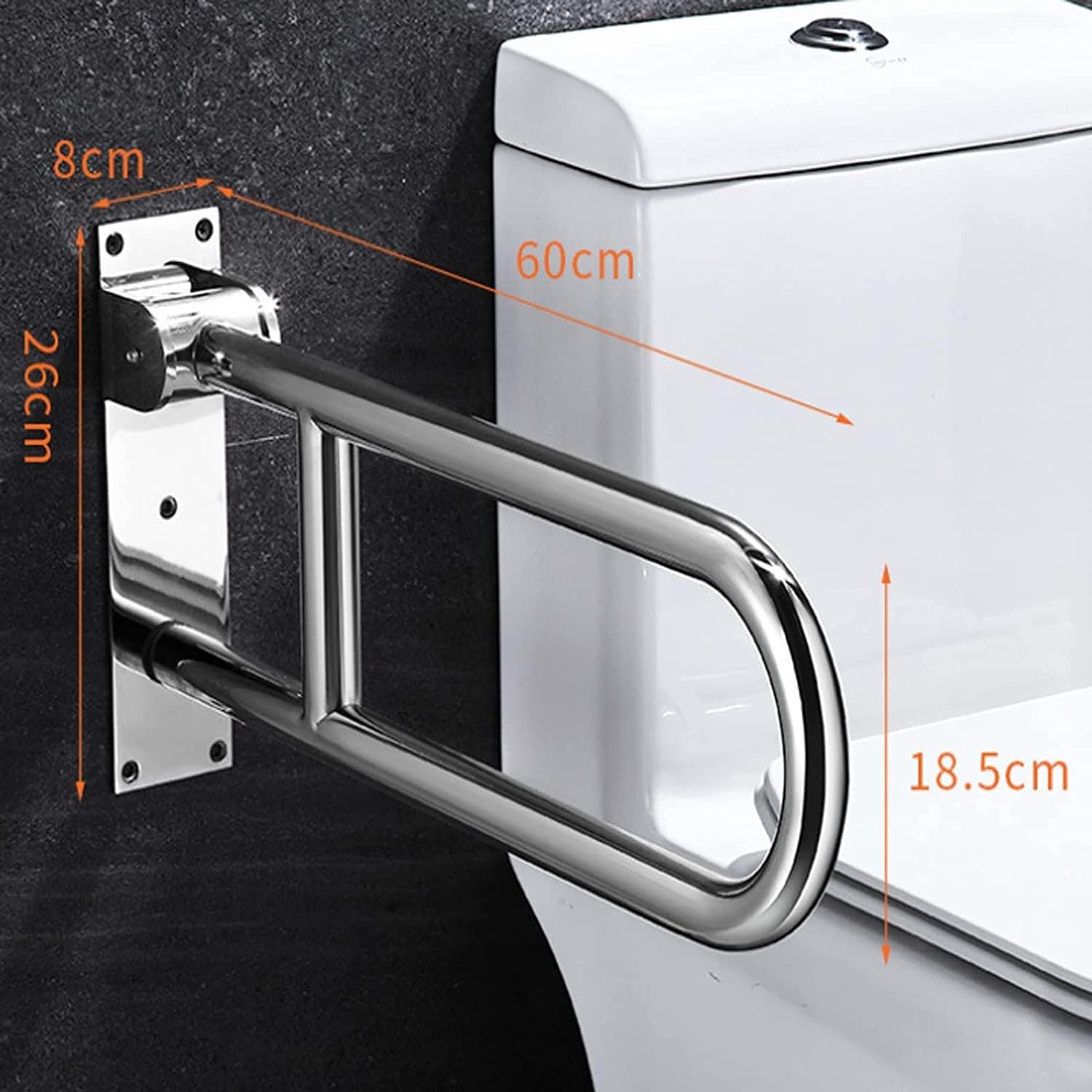 安全手すり セーフティグラブバー折りたたみ式アンチスリップバスルームグリップハンドルウォールマウントバスタブバランスバートイレハンドレール24インチ お気に入りの