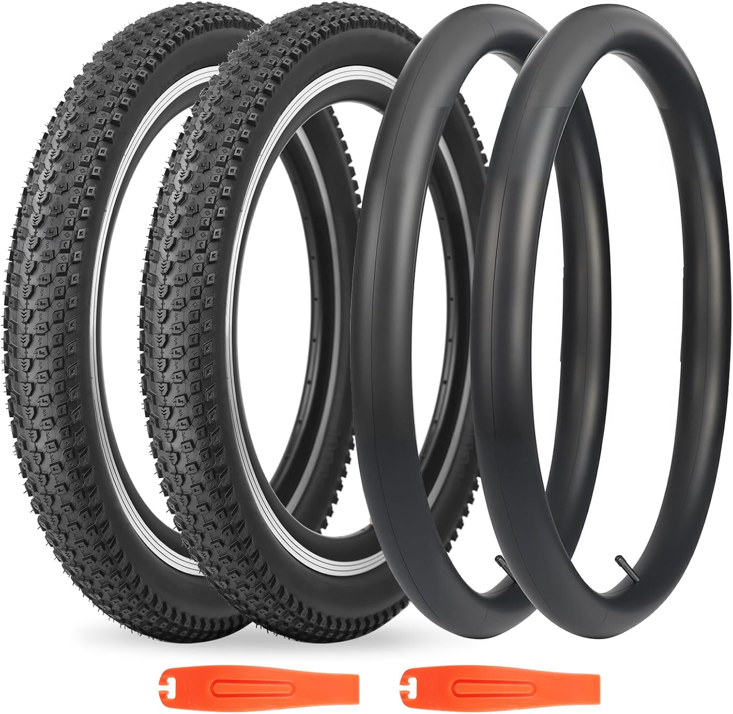 20/24/26/27.5/29x2.125 Mountain Bike Foldable Tires Heavy Duty Anti Slip Tread Compatible with 20/24/26/27.5/29 x 2.0/2.125/2.15/2.10 Compatible for Street & Off-Road Riding
