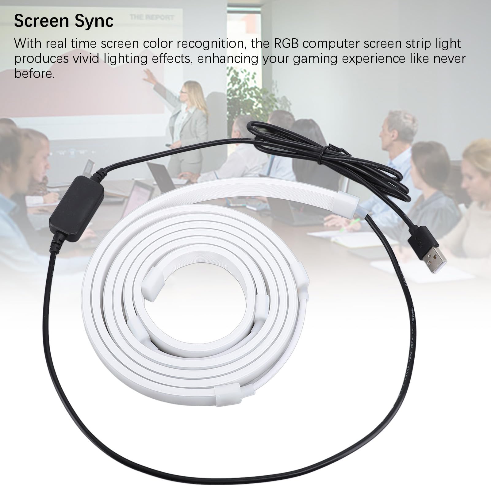 Yosoo Health Gear Tira de Luz LED RGB para Monitor, USB, 107 LEDs, 16